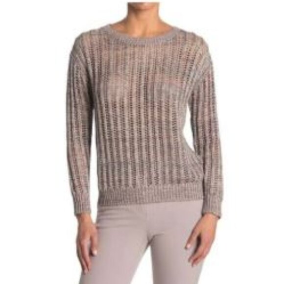 REISS - Poly space dye cotton blend open knit sweater - Picture 3 of 10